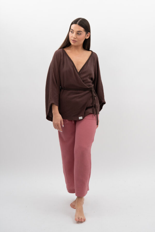 Kimono ze sznurkiem Gorzka Czekolada