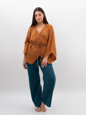 Kimono ze sznurkiem Karmel