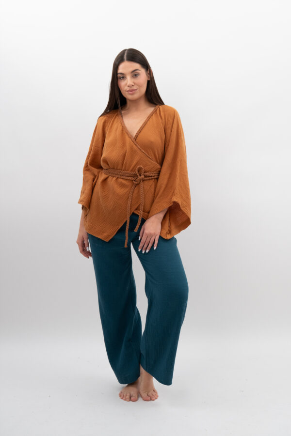 Kimono ze sznurkiem Karmel