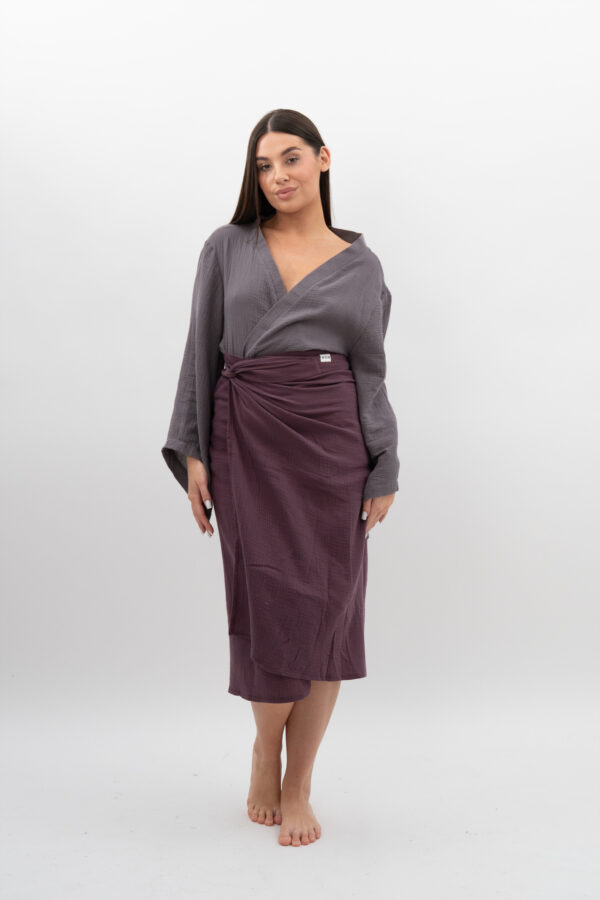 Spódnica Wiązana Bakłażan