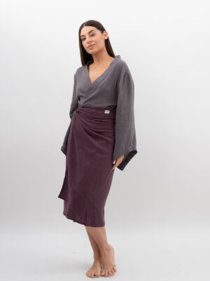 Spódnica wiązana Bakłażan