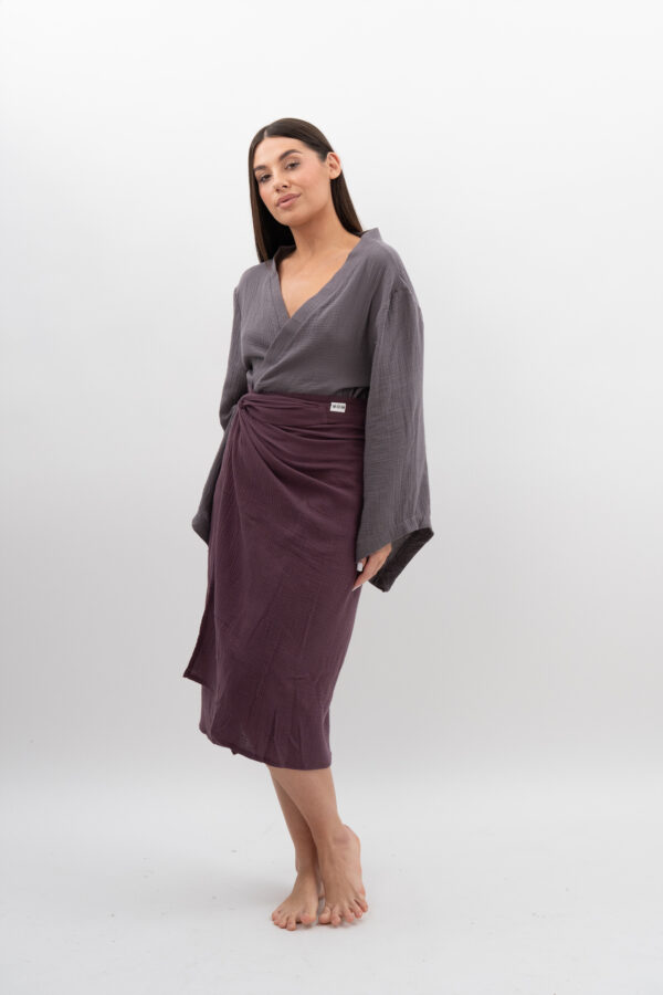 Spódnica wiązana Bakłażan