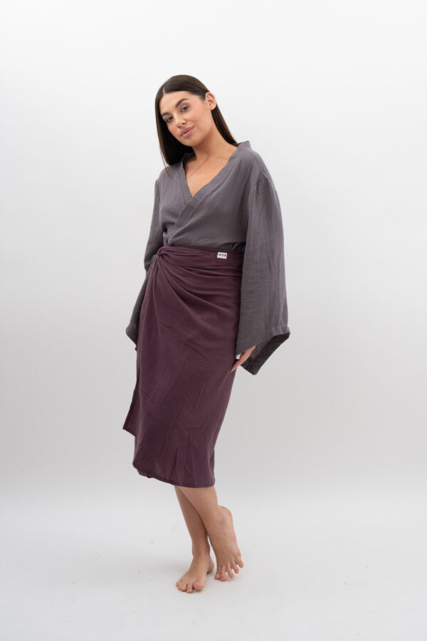 Spódnica Wiązana Bakłażan