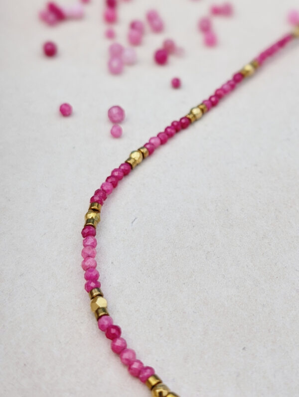 Różowy Naszyjnik - Turmalin i Hematyt