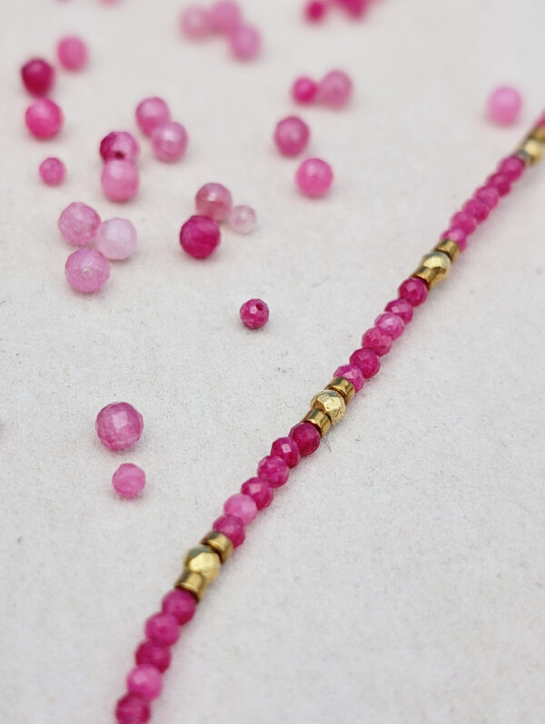 Różowy Naszyjnik - Turmalin i Hematyt