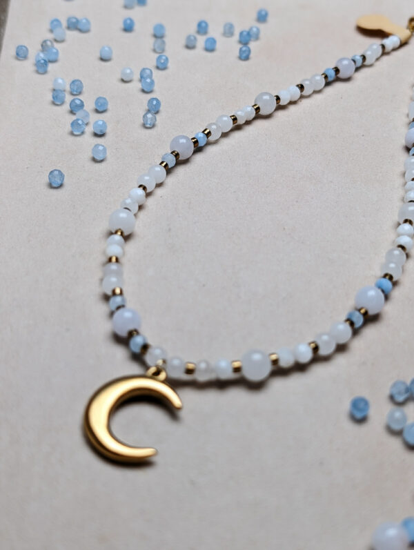 Jadeit Angelit Kamień Księżycowy Akwamaryn