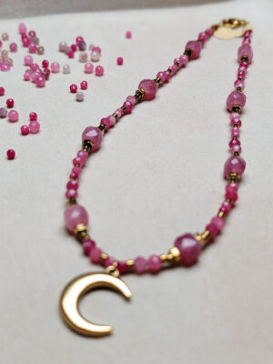 Turmalin Różowy Kwarc Różowy Hematyt