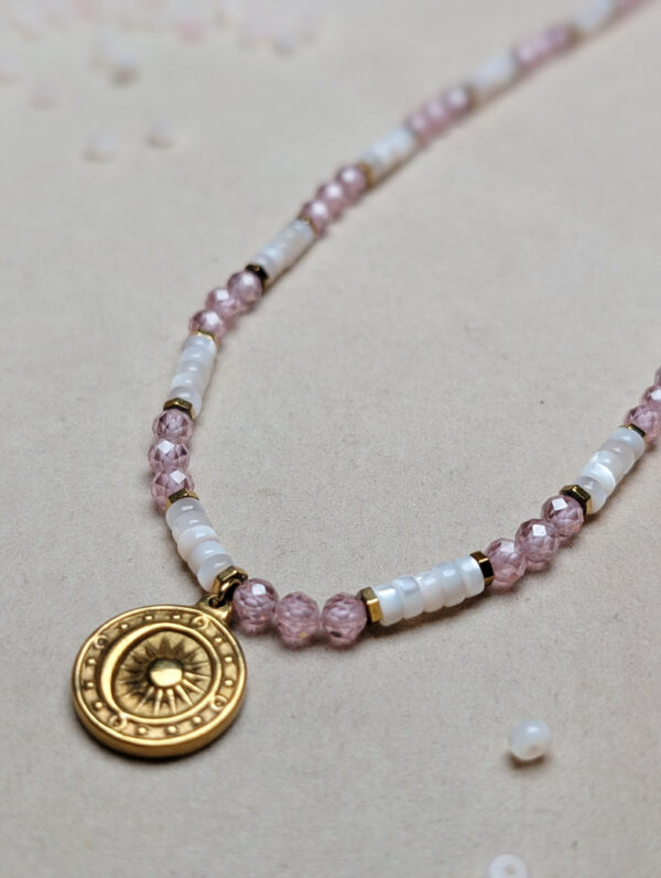 Masa Perłowa Cyrkonia Różowa Hematyt