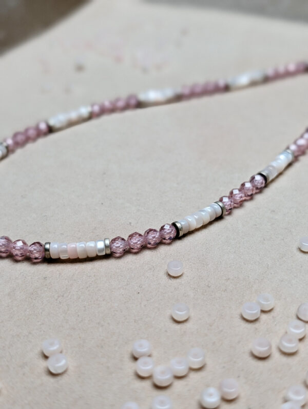 Masa Perłowa Cyrkonia Różowa Hematyt