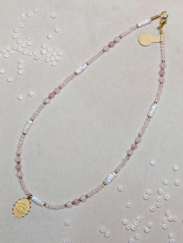 Masa Perłowa Kwarc Różowy Cyrkonia Różowa