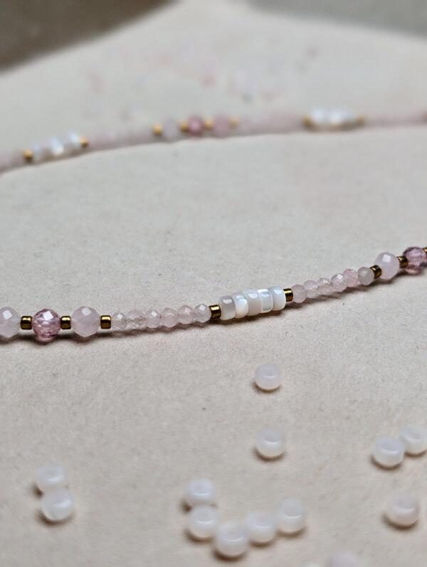 Masa Perłowa Kwarc Różowy Cyrkonia Różowa