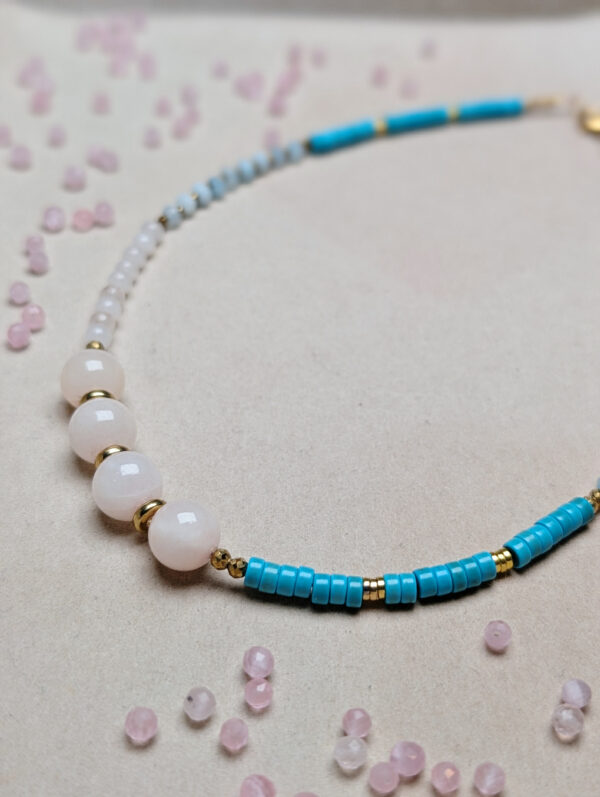 Turkus Kwarc Różowy Akwamaryn