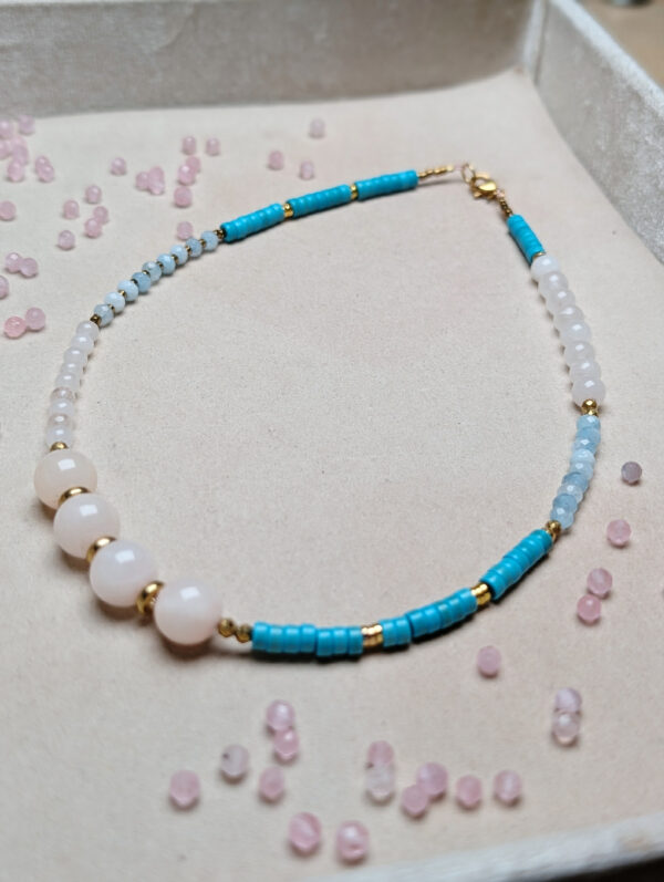 Turkus Kwarc Różowy Akwamaryn