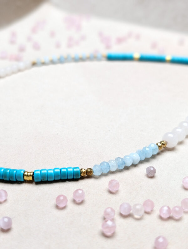 Turkus Kwarc Różowy Akwamaryn