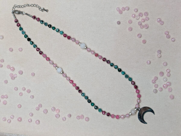 Zoisyt z Rubinem Malachit Cyrkonia Różowa Kwarc Różowy Hematyt