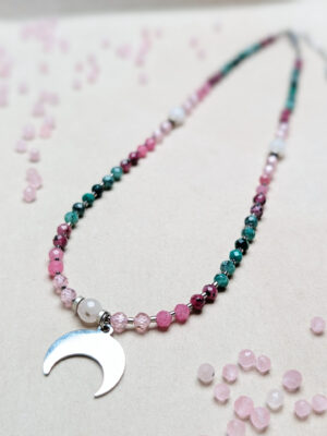 PXL_20251201_205654573.PORTRAIT Zoisyt z Rubinem Malachit Cyrkonia Różowa Kwarc Różowy Hematyt